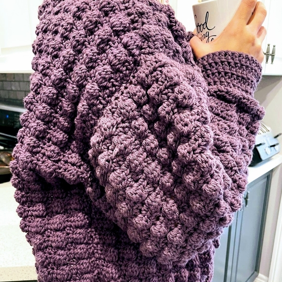 Unique Chunky Oversized Textured Turleneck Sweater - Picture 5 of 7